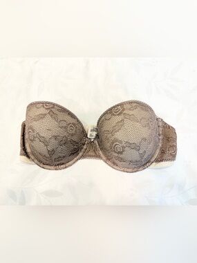 Maidenform Strapless Lace Bra in Taupe